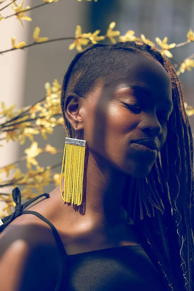 Blom (Broad Tassel) Earrings - Image 2