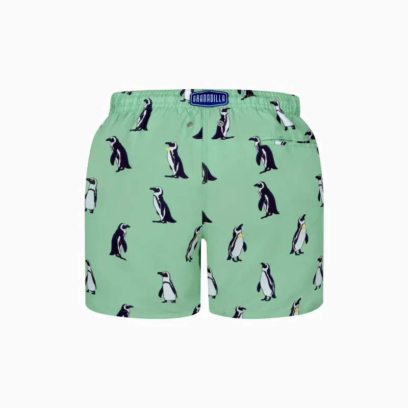 Mid-length Swim Shorts | Penguins / Mint - Image 4