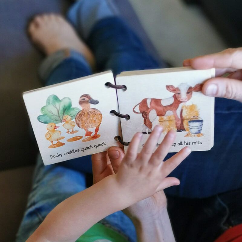 Wooden Baby Book - Farm Friends