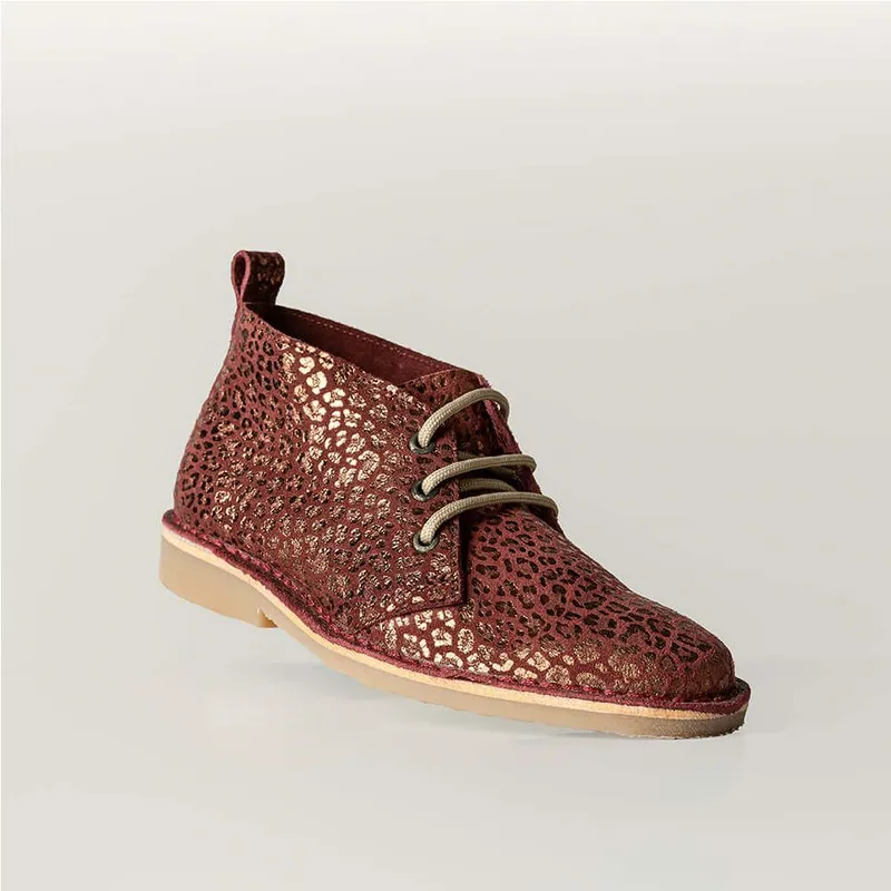Burgundy Leopard Print Vellie – Handmade Vellies South Africa - Image 2