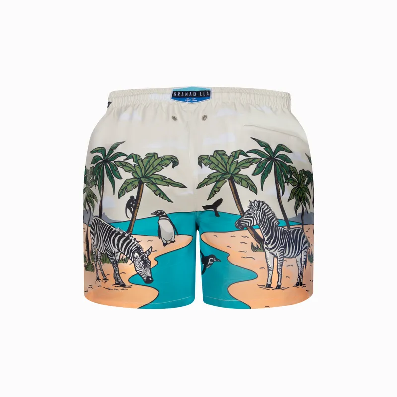 Mid-length Swim Shorts | Zebra / Cream - Image 5