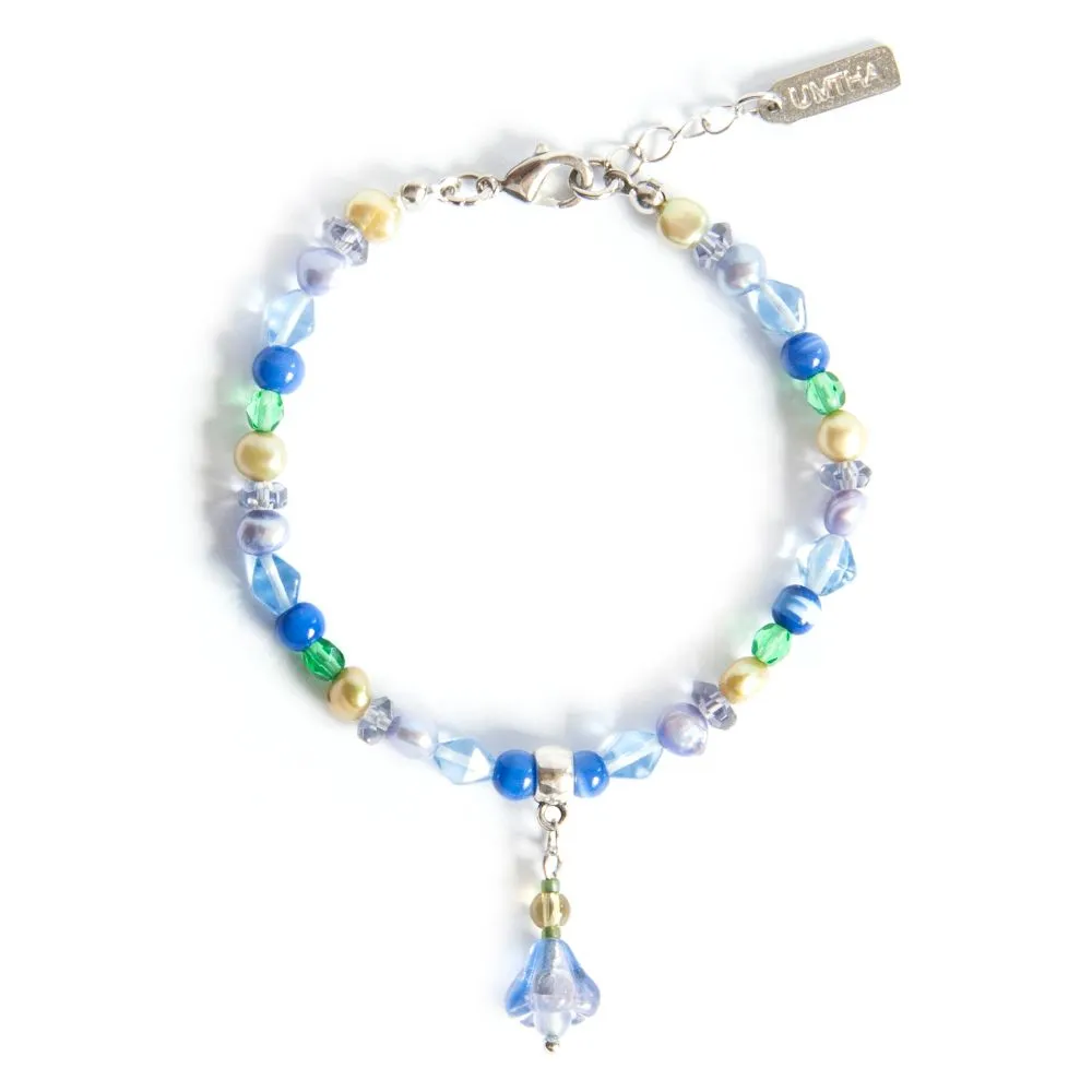Czech glass and facetted glass, with freshwater pearl bracelet - BRAG01