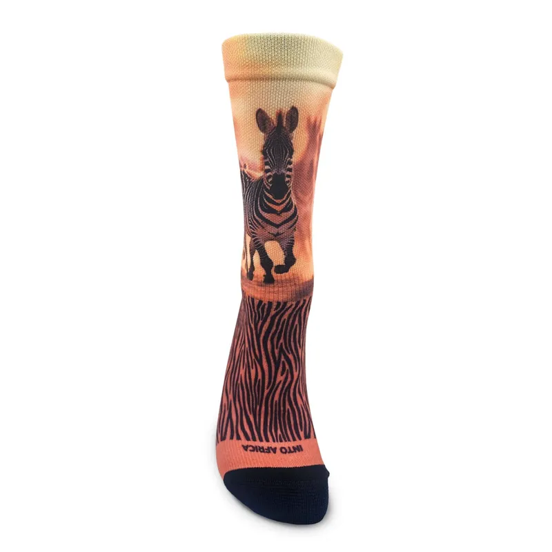 Zebra African Safari Digital Printed Sock - Image 1