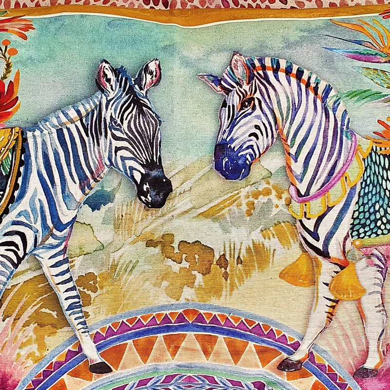 Fiesta Zebra Cushion Cover, Standard, Cotton-linen blend - Image 2