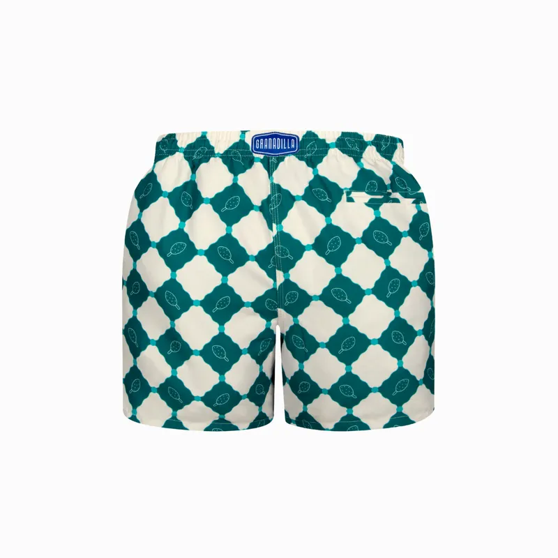 Mid-length Swim Shorts | Grid Lolly / Green - Image 5