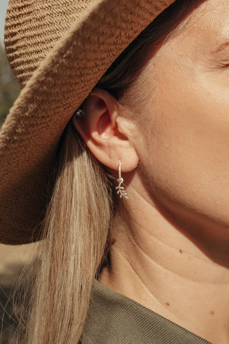 Leaf Hoop Earrings - Image 2
