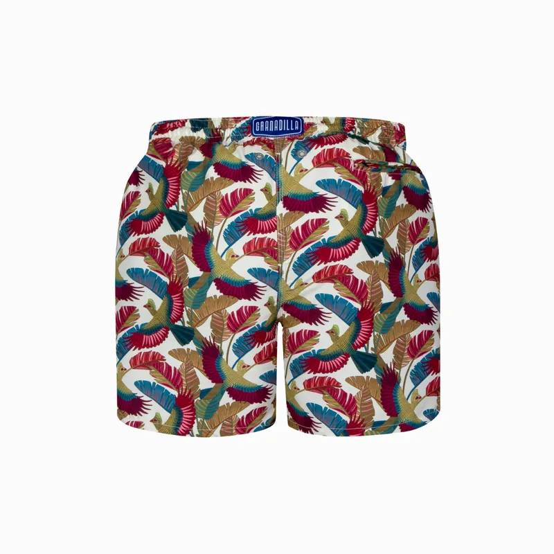 Mid-length Swim Shorts | Loerie / Cream - Image 6