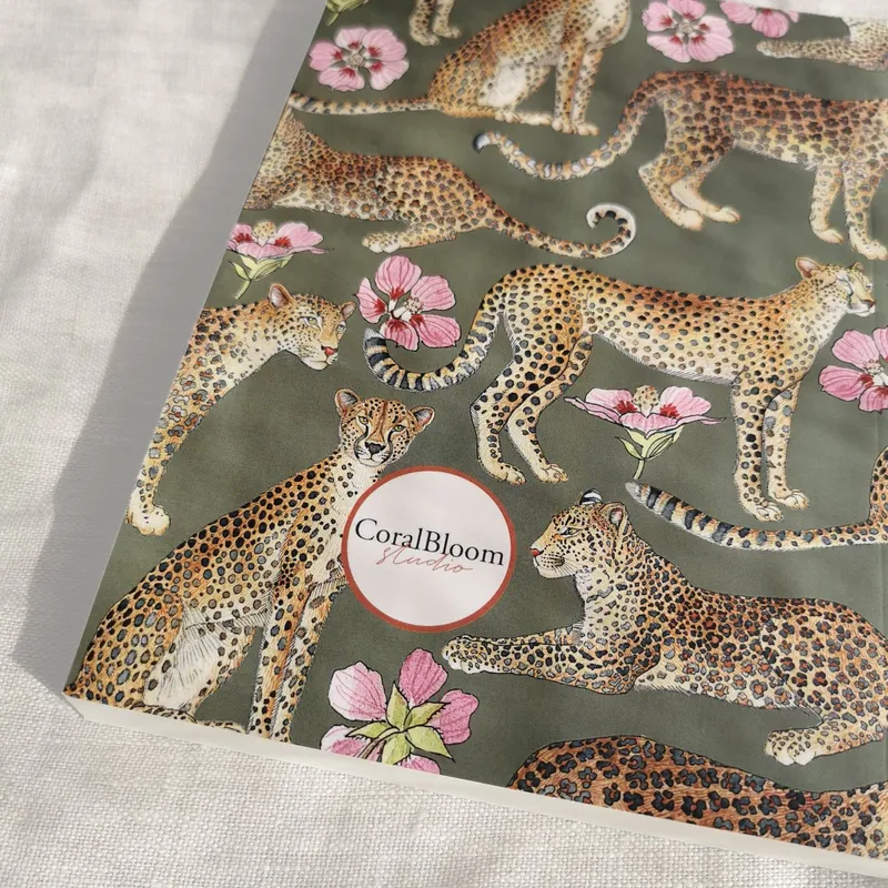 Leopards on Khaki Journal (ruled) - Image 1