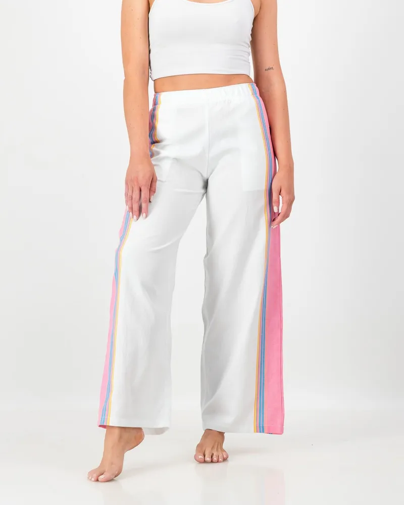 The Kikoy Side-Stripe Trousers – Shell Pink - Image 1