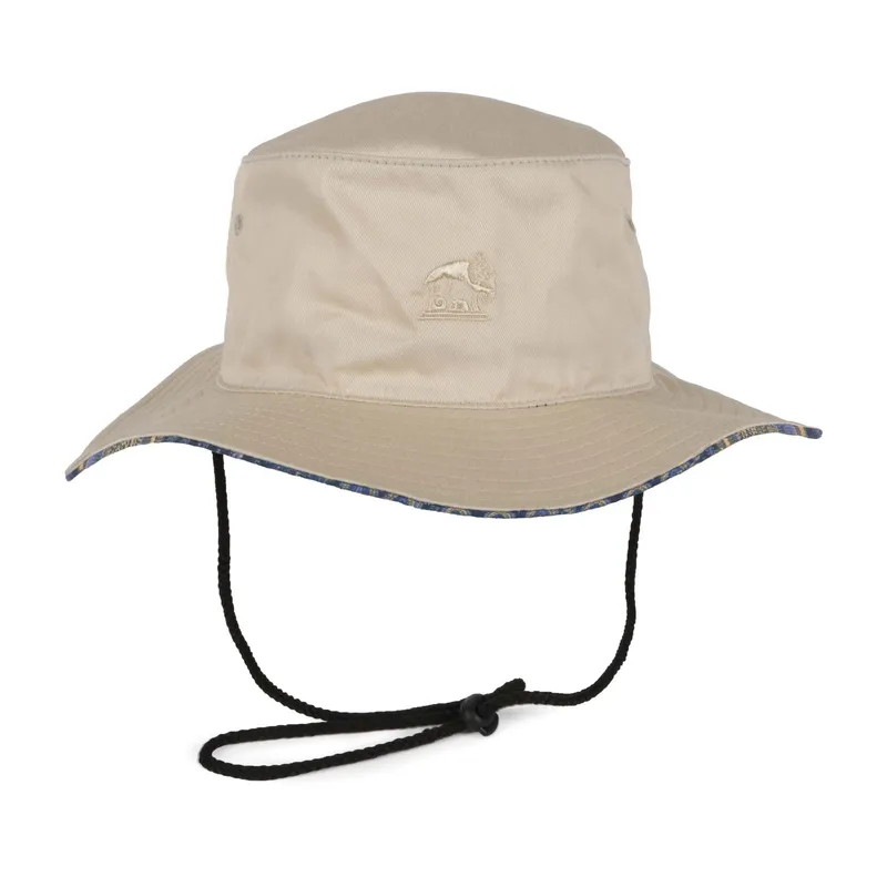 Into Africa Wide Brim Hat with Patchworkd'afrique Blue inner brim - Image 3