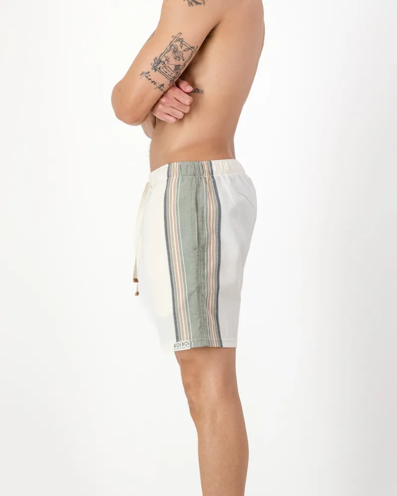 Regular Fit Shorts - Olive & Cream - Image 1