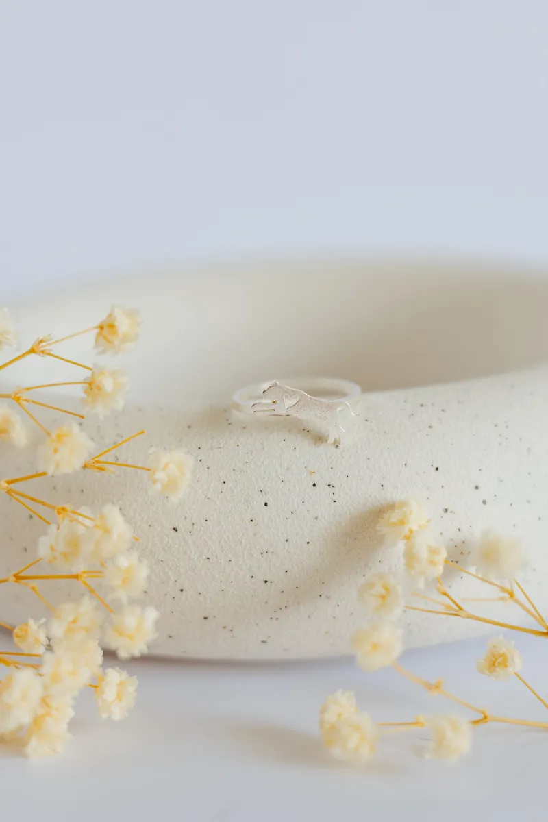 Cutout Africa Map featuring Heart Ring - Image 1