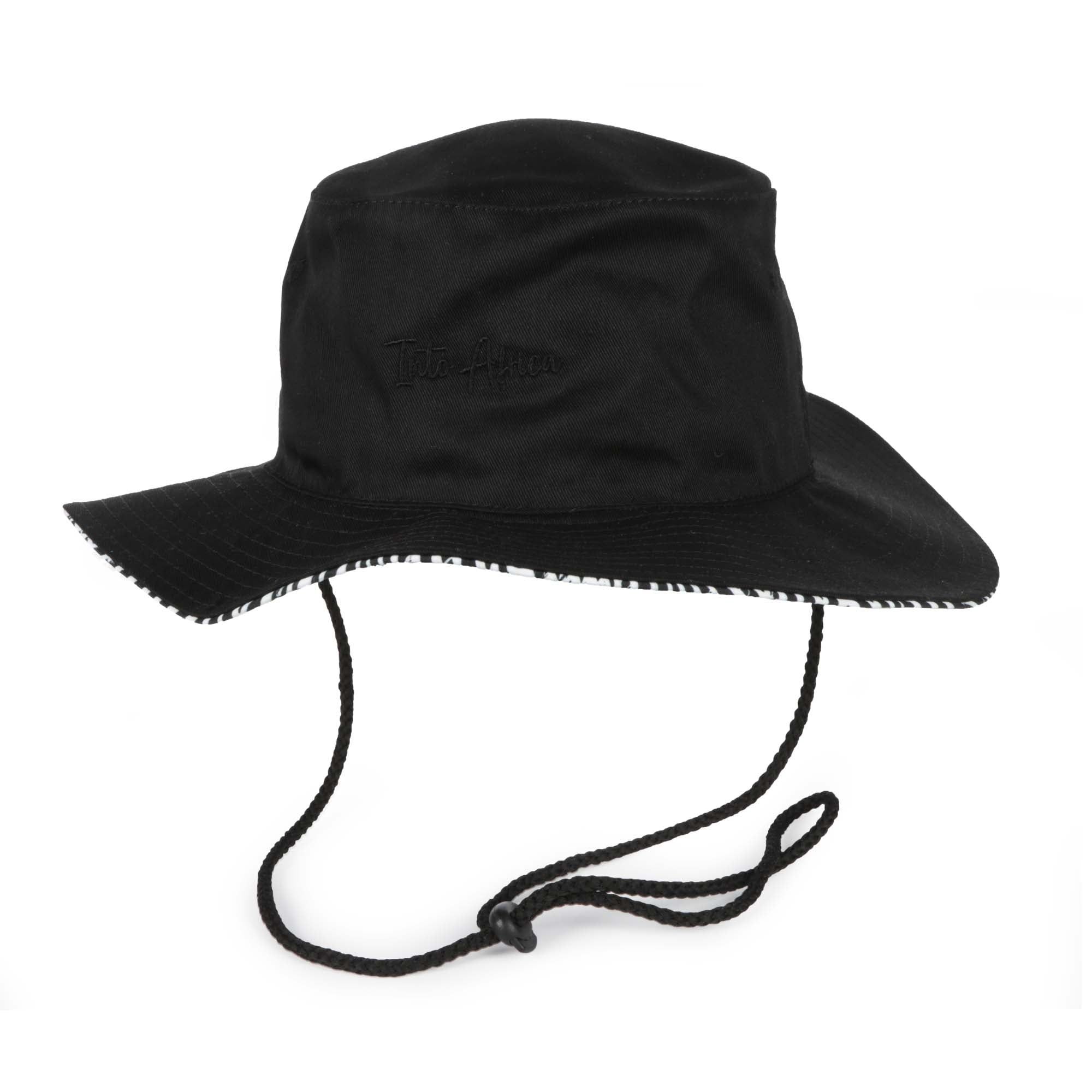 Into Africa Wide Brim Hat with Zebra Print inner brim