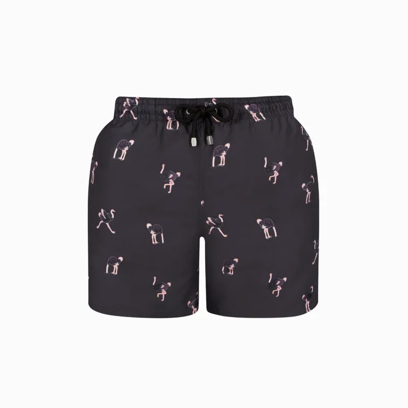 Mid-length Swim Shorts | Ostrich / Black - Image 1