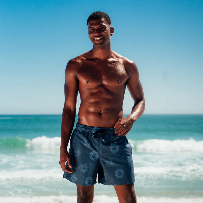 Mid-length Swim Shorts | Helios Sun / Navy - Image 1