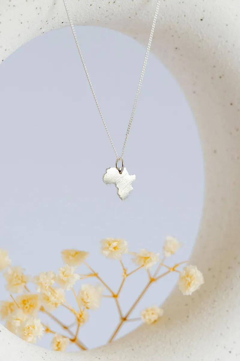 Small Solid Africa Map Pendant - Image 1