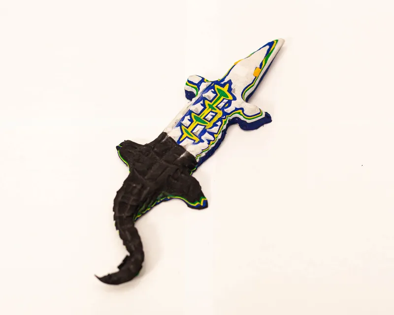 Crocodile Sculpture – Recycled Flip Flop Handmade African Art - Image 1