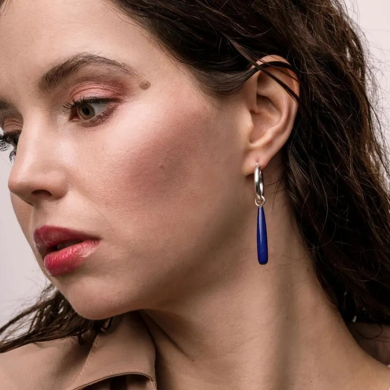 Lazuli Drop Hoop Charm - Image 4