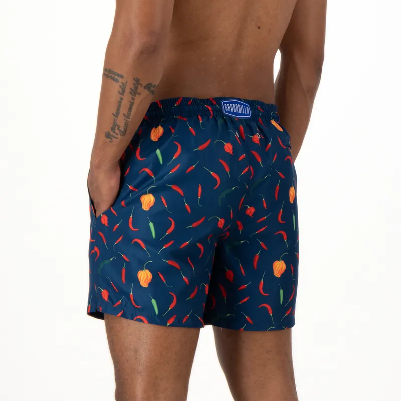 Mid-length Swim Shorts | Chillies / Navy - Image 2