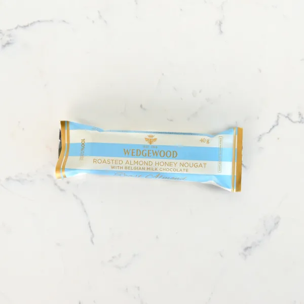 Milk Belgian Chocolate & Roasted Almond Handmade Honey Nougat Bar 40g