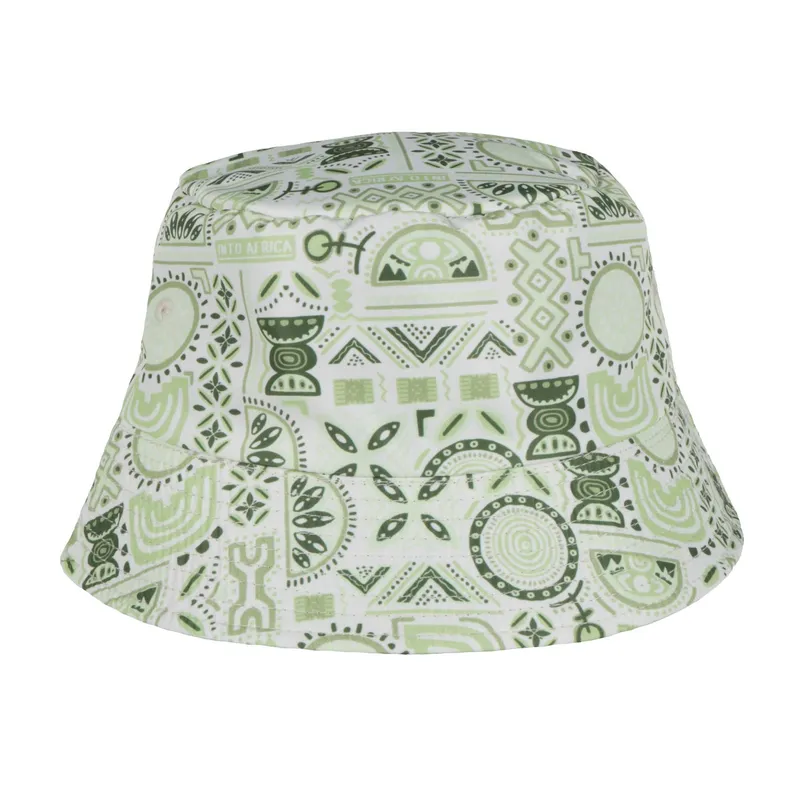 Into Africa Olive Reversible Modern Ethnic Green Bucket Hat - Image 2