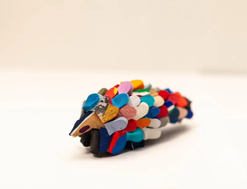 Pangolin Sculpture – Recycled Flip Flop Handmade Eco Art - Image 1