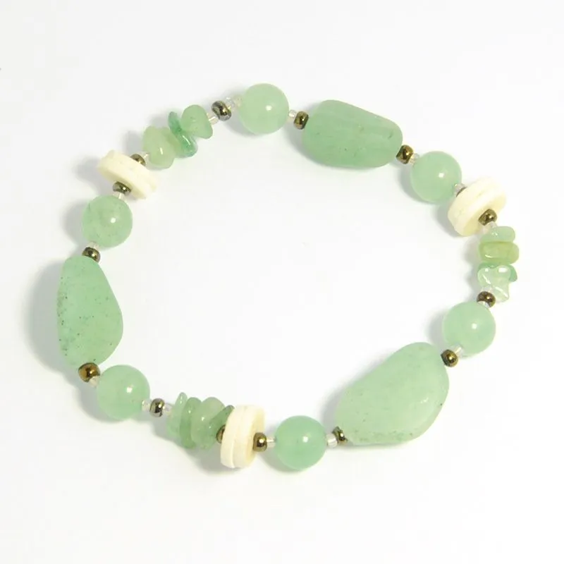 Aventurine bracelet with ostrich eggshell and Aventurine chips - BRM42