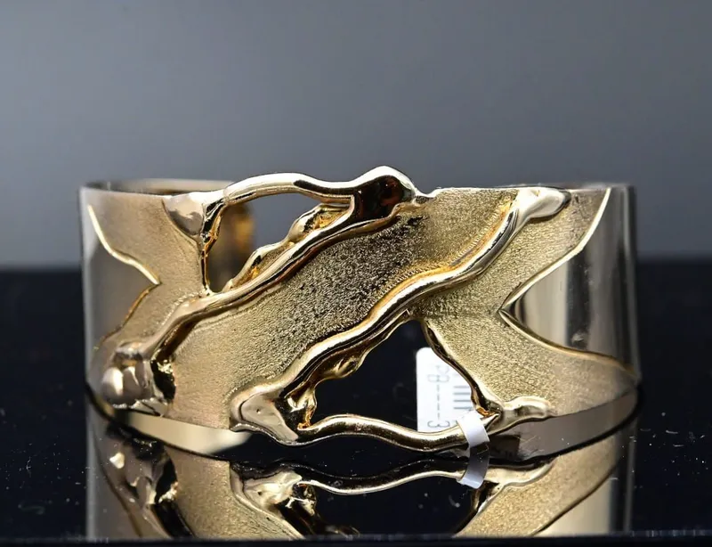 Abstract Gold Plated Bracelet - Image 2