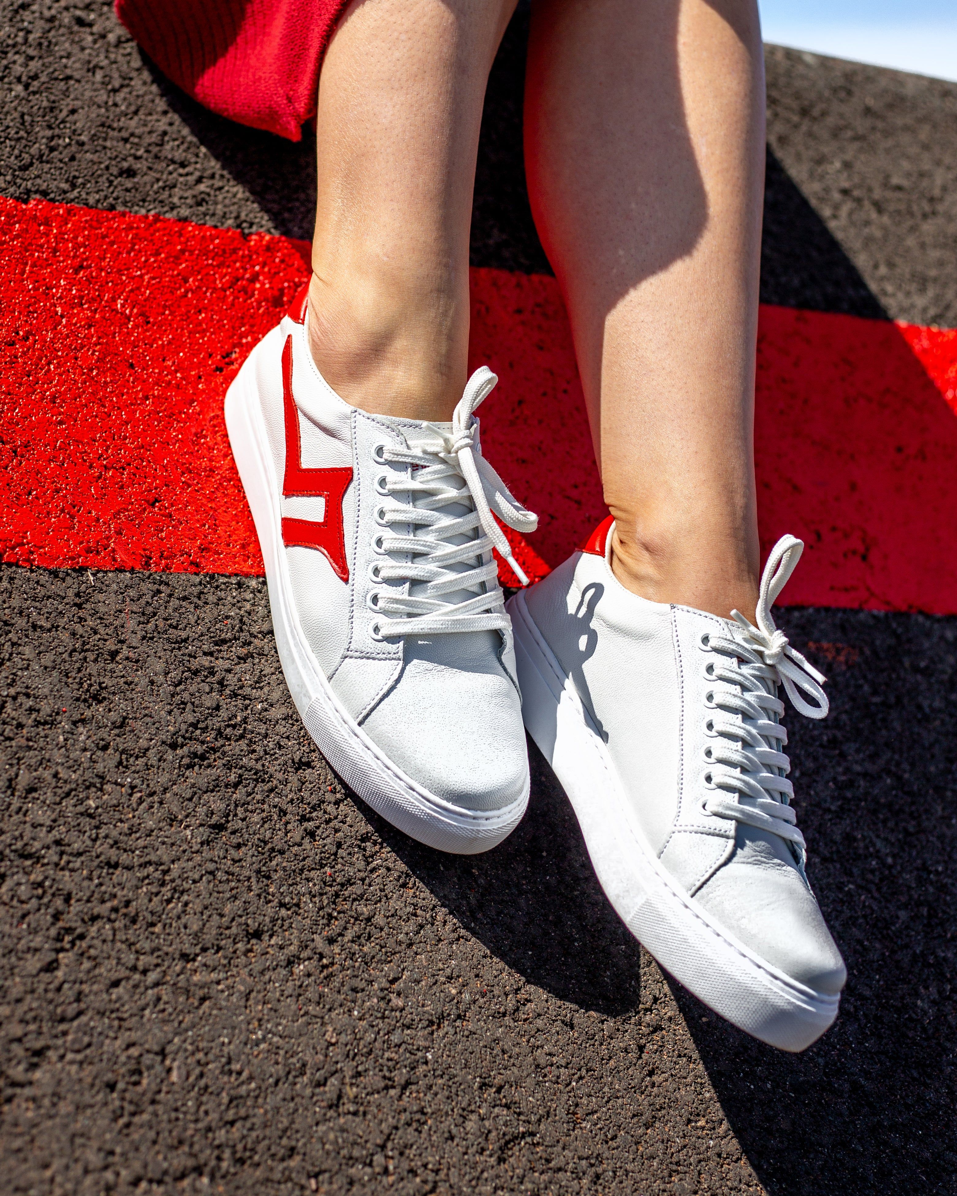 Velocity White and Red Sneaker. (Exclusive,Limited Edition)