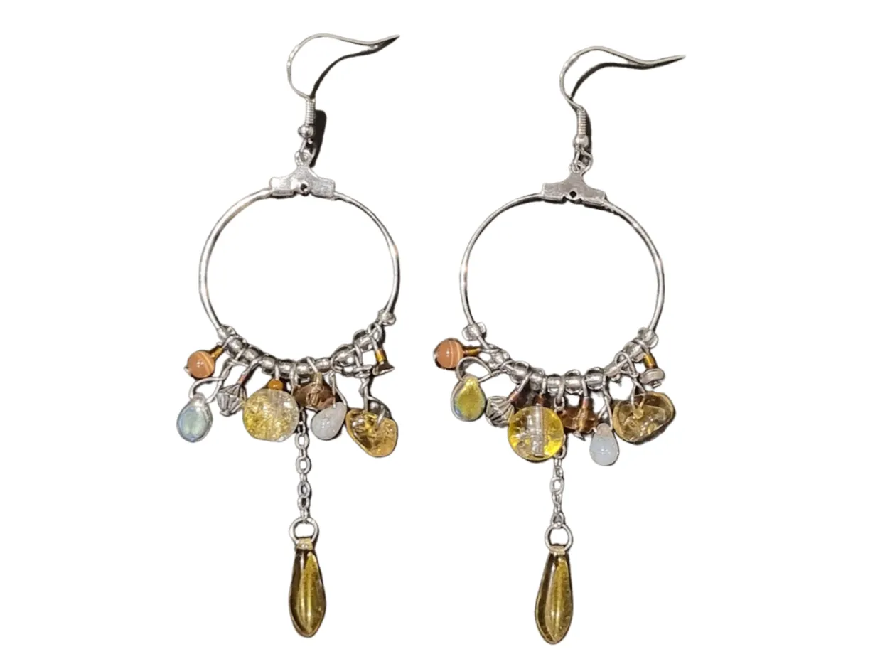 Citrine earrings designed with the Strelitzia flower in mind - ERST03
