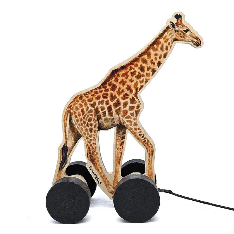 Giraffe Wooden Pull Toy - Image 2