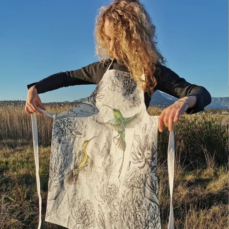 Malachite Medley Linen Apron - Image 1