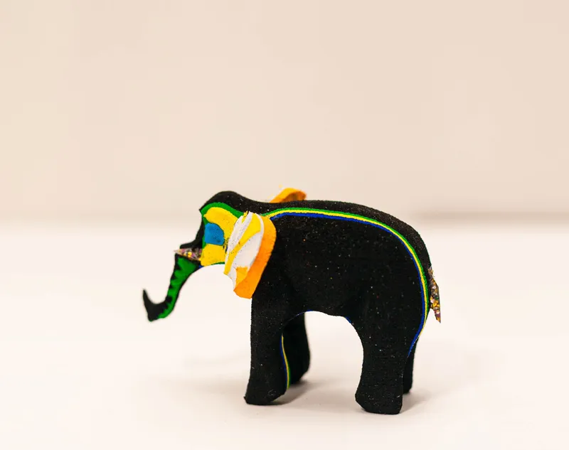 Elephant Sculpture – Mini Recycled Flip Flop Handmade Eco Art - Image 12