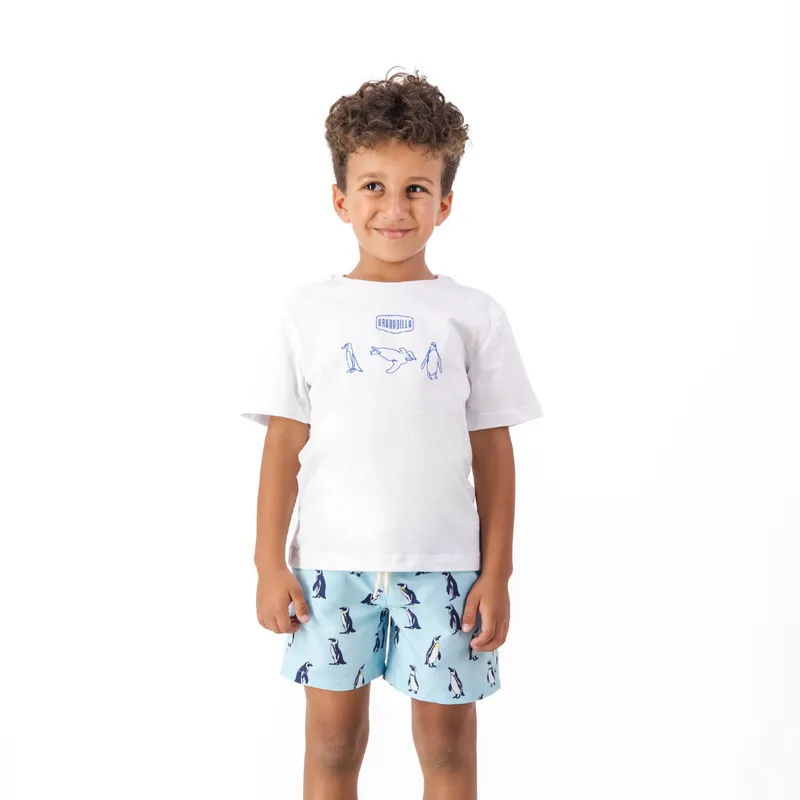 Kids Tee | Penguins / Blue - Image 1