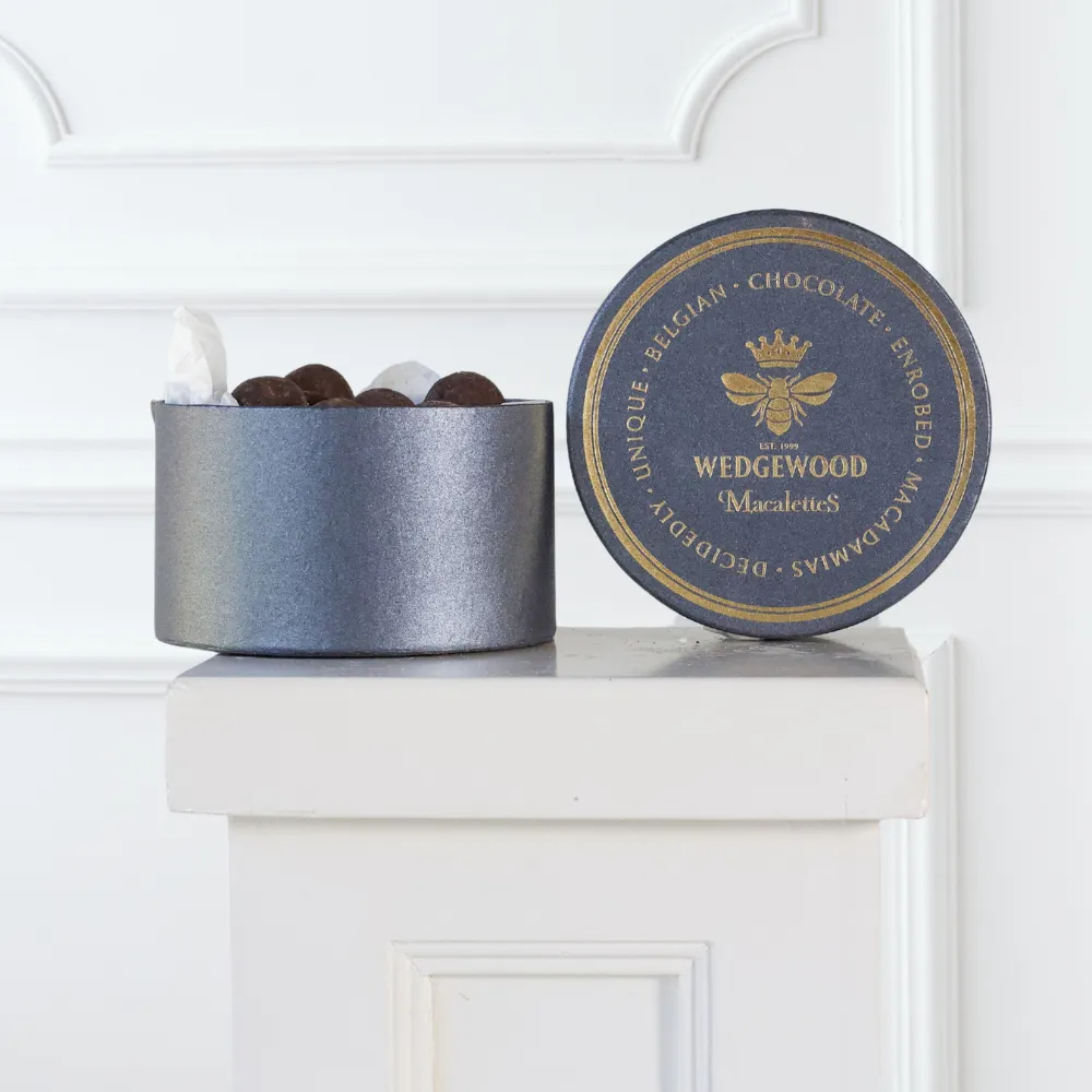 Dusted Dark Belgian Chocolate Wedgewood Macalettes Hat Box