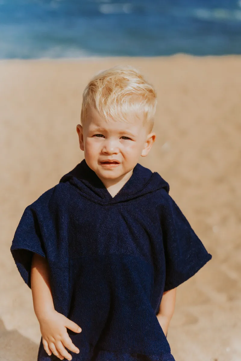 Kids Hooded Towel Changing Poncho - Image 1