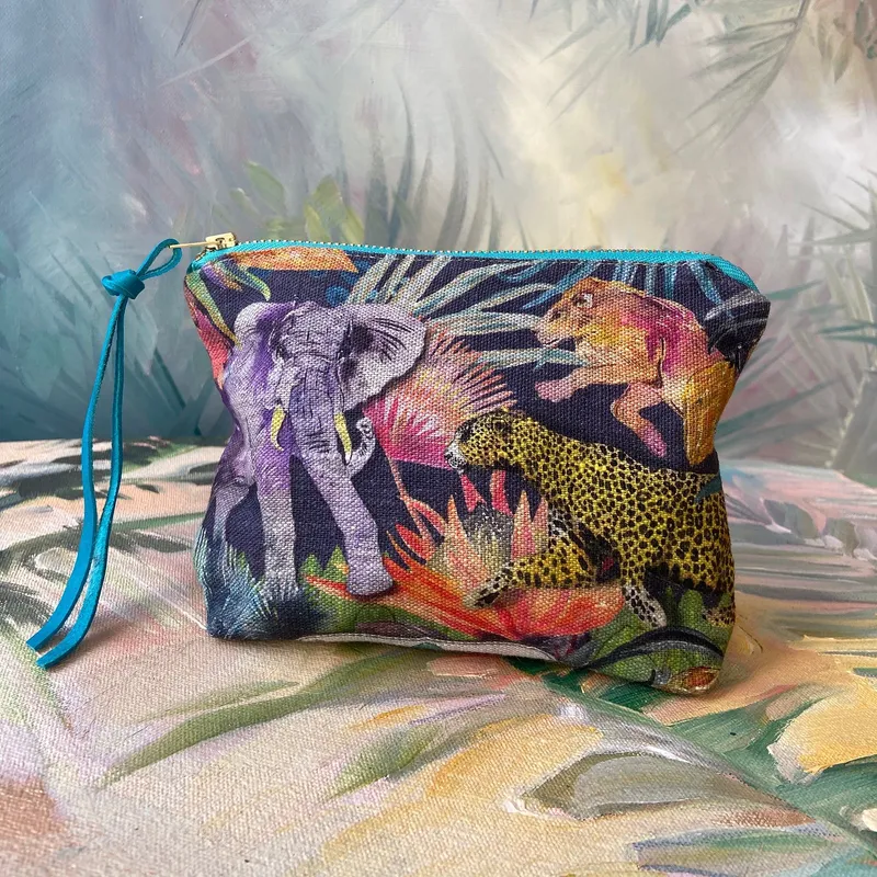Zip pouch with Wildlife artwork - Image 1