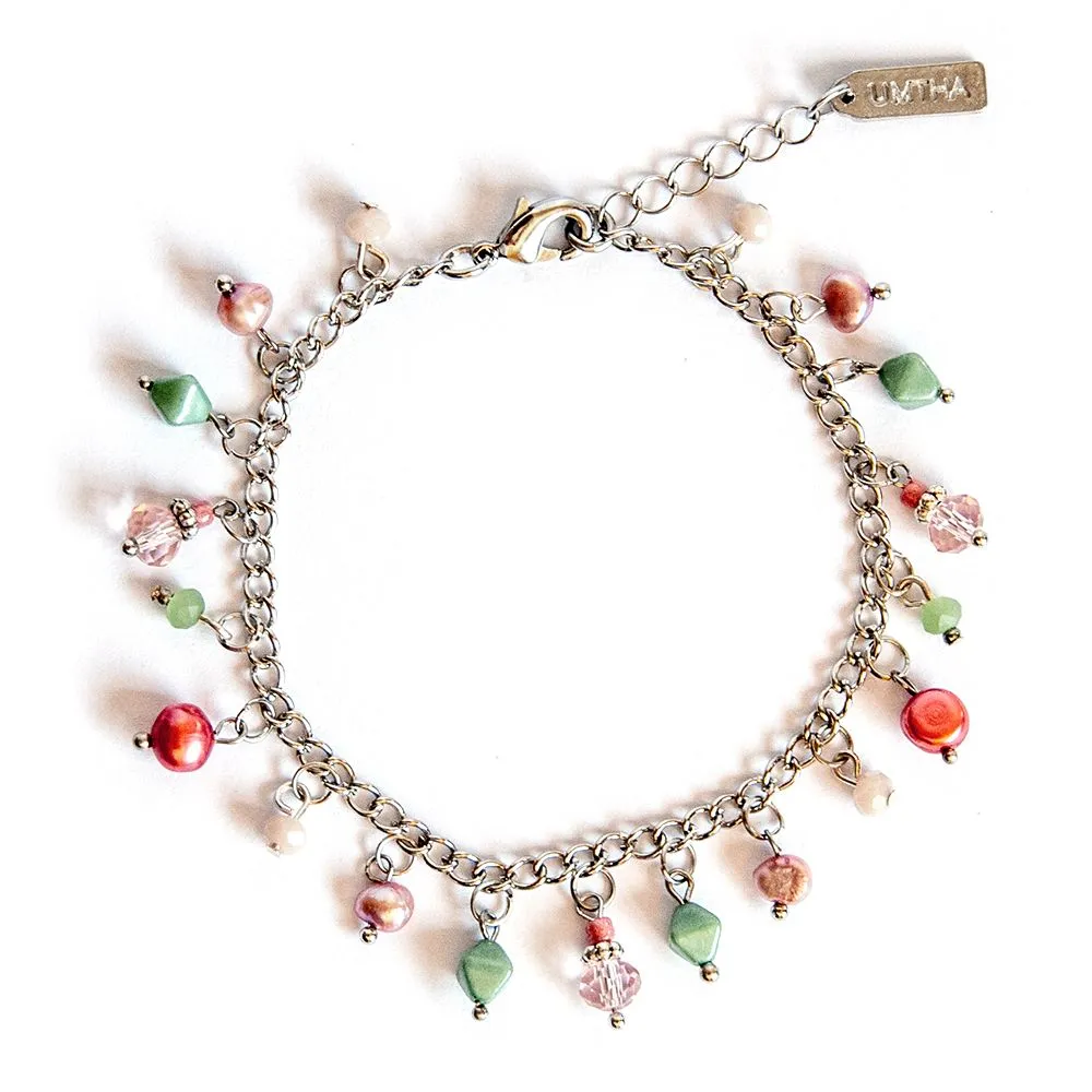 Protea inspired bead charm bracelet - BRPR01