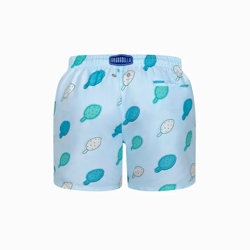 Mid-length Swim Shorts | Checkerboard Lolly / Blue - Image 2