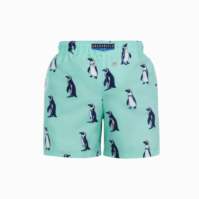 Kids Swim Shorts | Penguins / Mint - Image 2