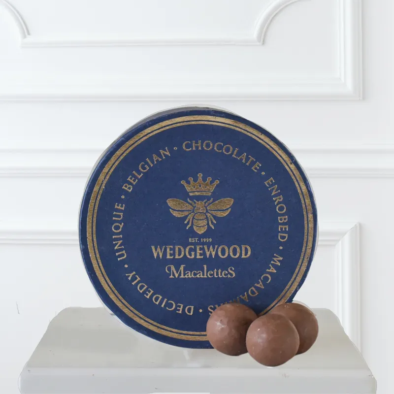 Milk Belgian Chocolate & Sea Salt Wedgewood Macalette Hat Box (Next Day Delivery Product) - Image 2