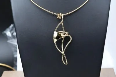 Abstract 18ct Gold Plated Pendant