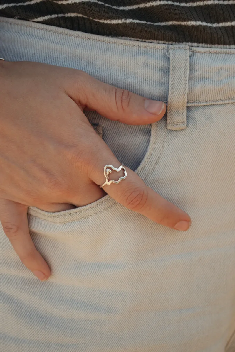 Cutout Africa Map featuring Heart Ring - Image 2