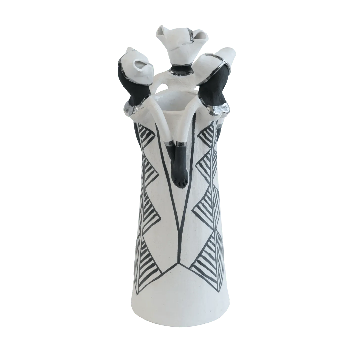 3Lady Medium Vase Black on White