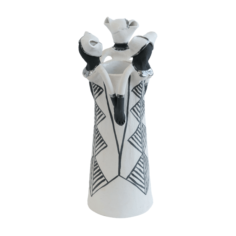 3Lady Medium Vase Black on White