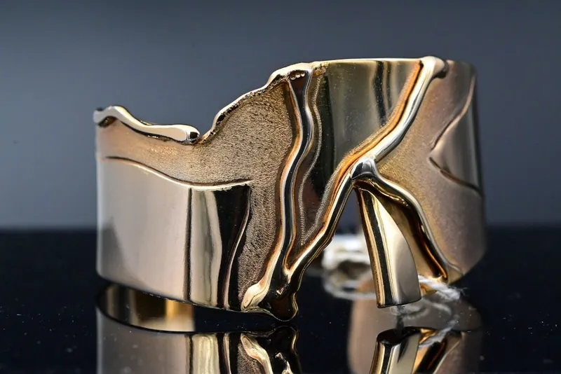 Abstract Gold Plated Bracelet - Image 1