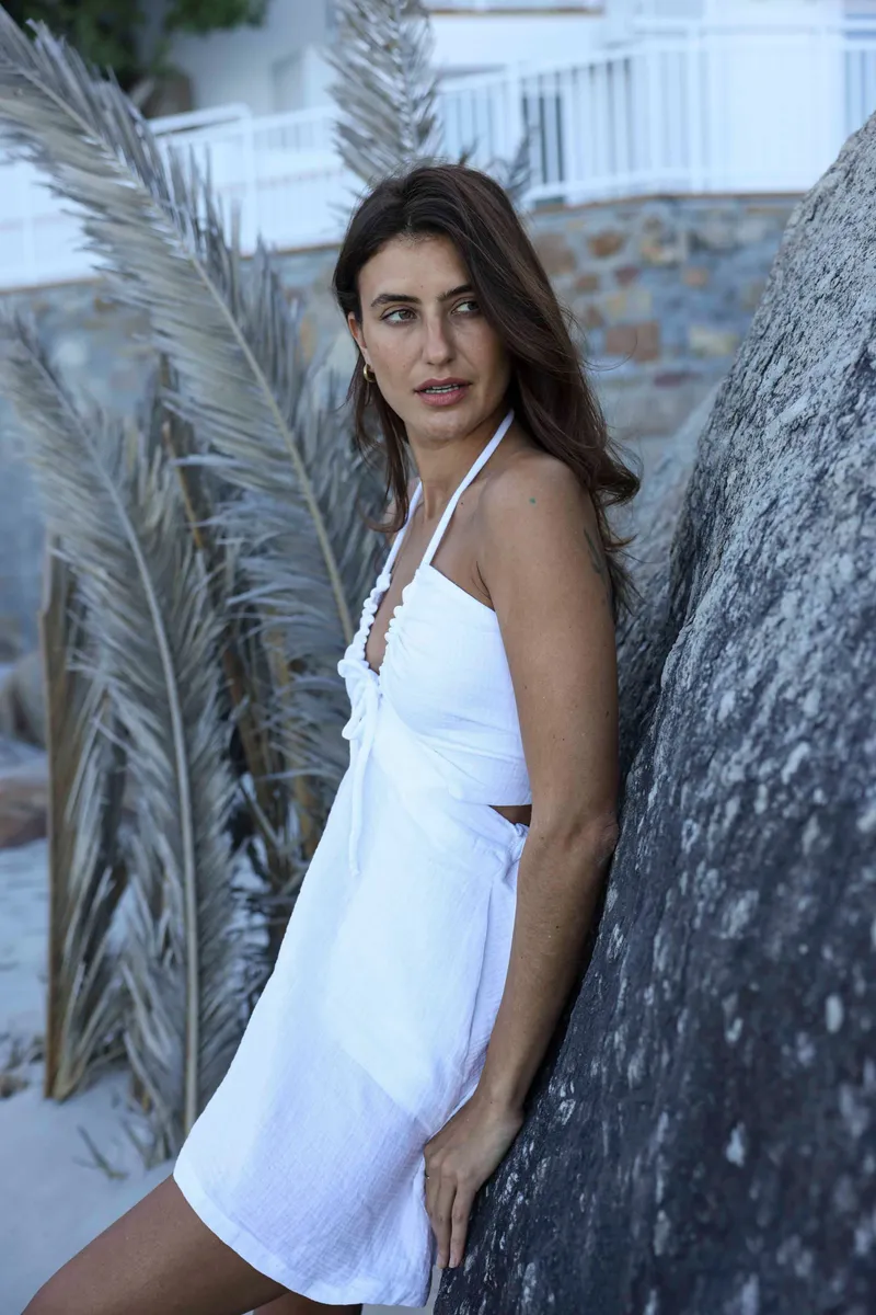 Mira Dress - White Cotton - Image 5
