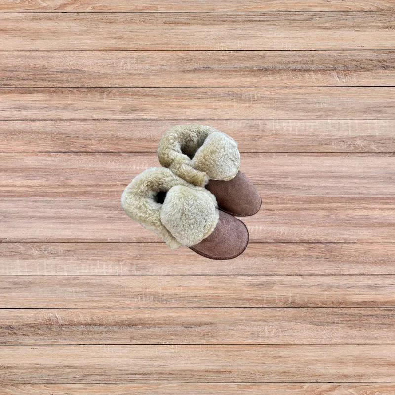 Fluffy Sheep Wool Suede Full Slippers - Image 5