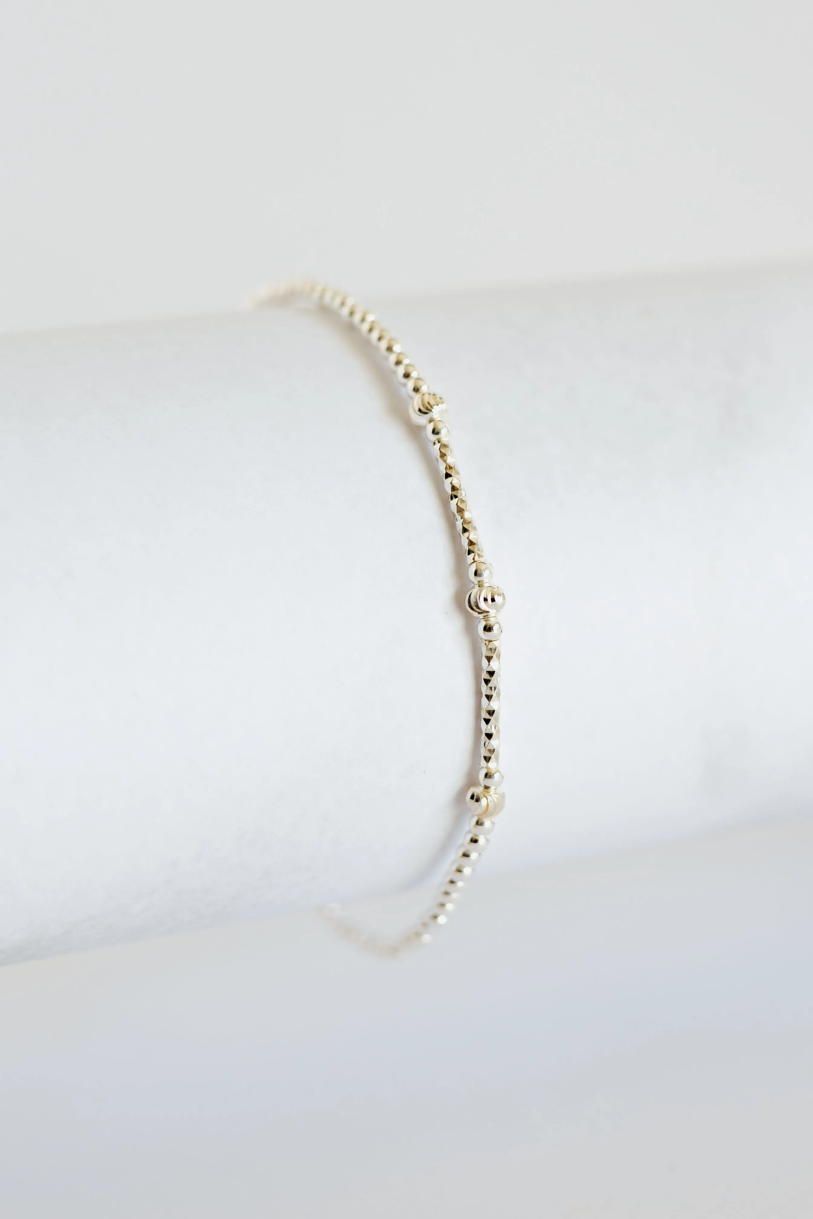 3 Ball Beaded Sterling Silver Band