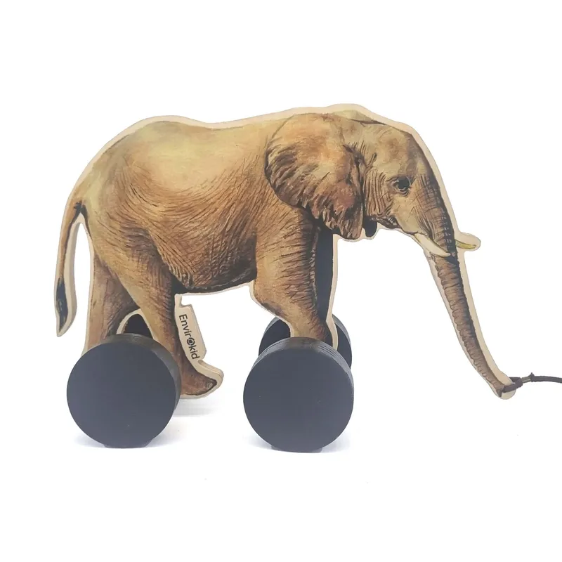 Elephant Wooden Pull Toy - Image 3